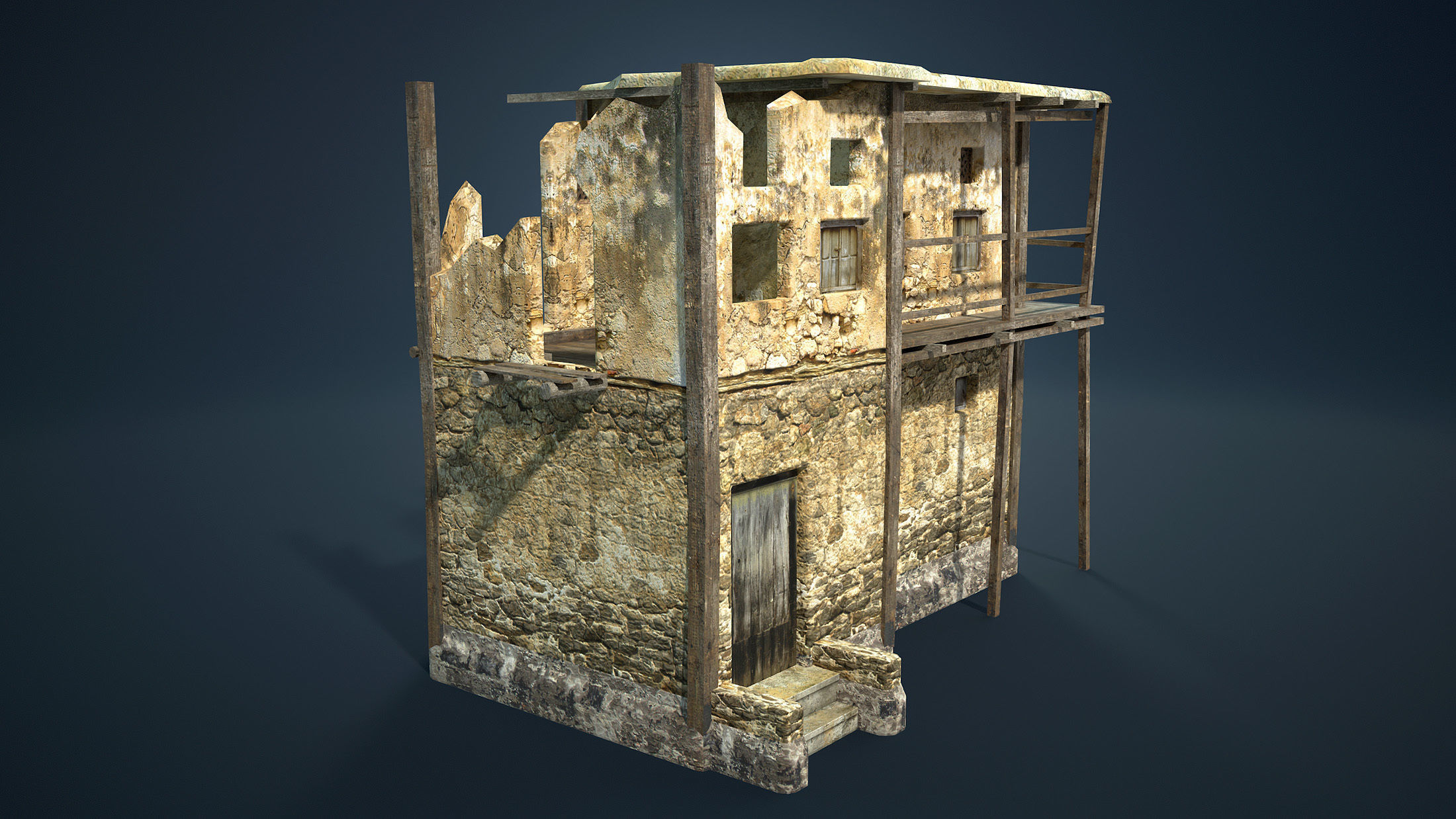 Arab Mountain Village Collection Low-poly 3D model_11