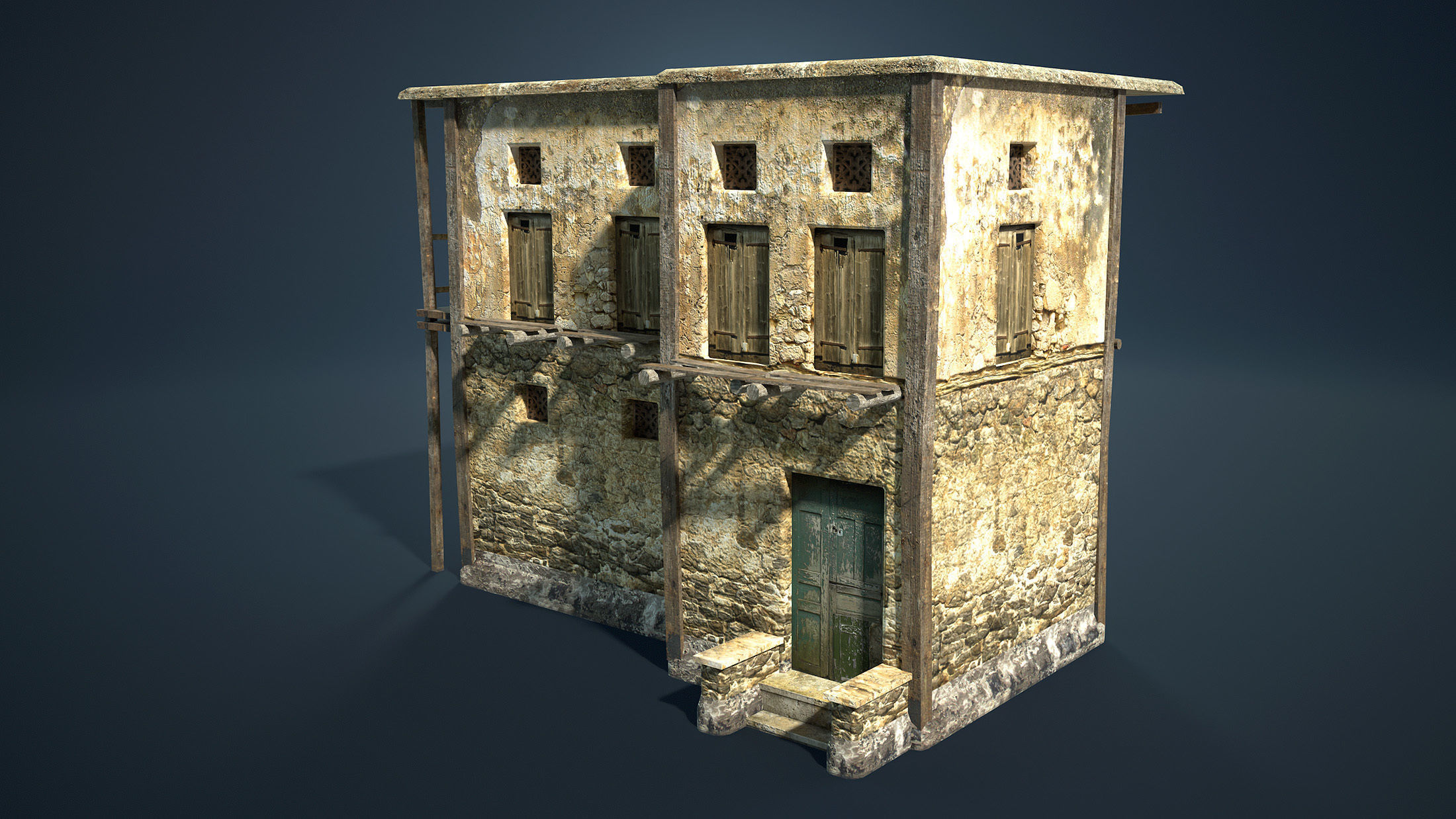 Arab Mountain Village Collection Low-poly 3D model_9