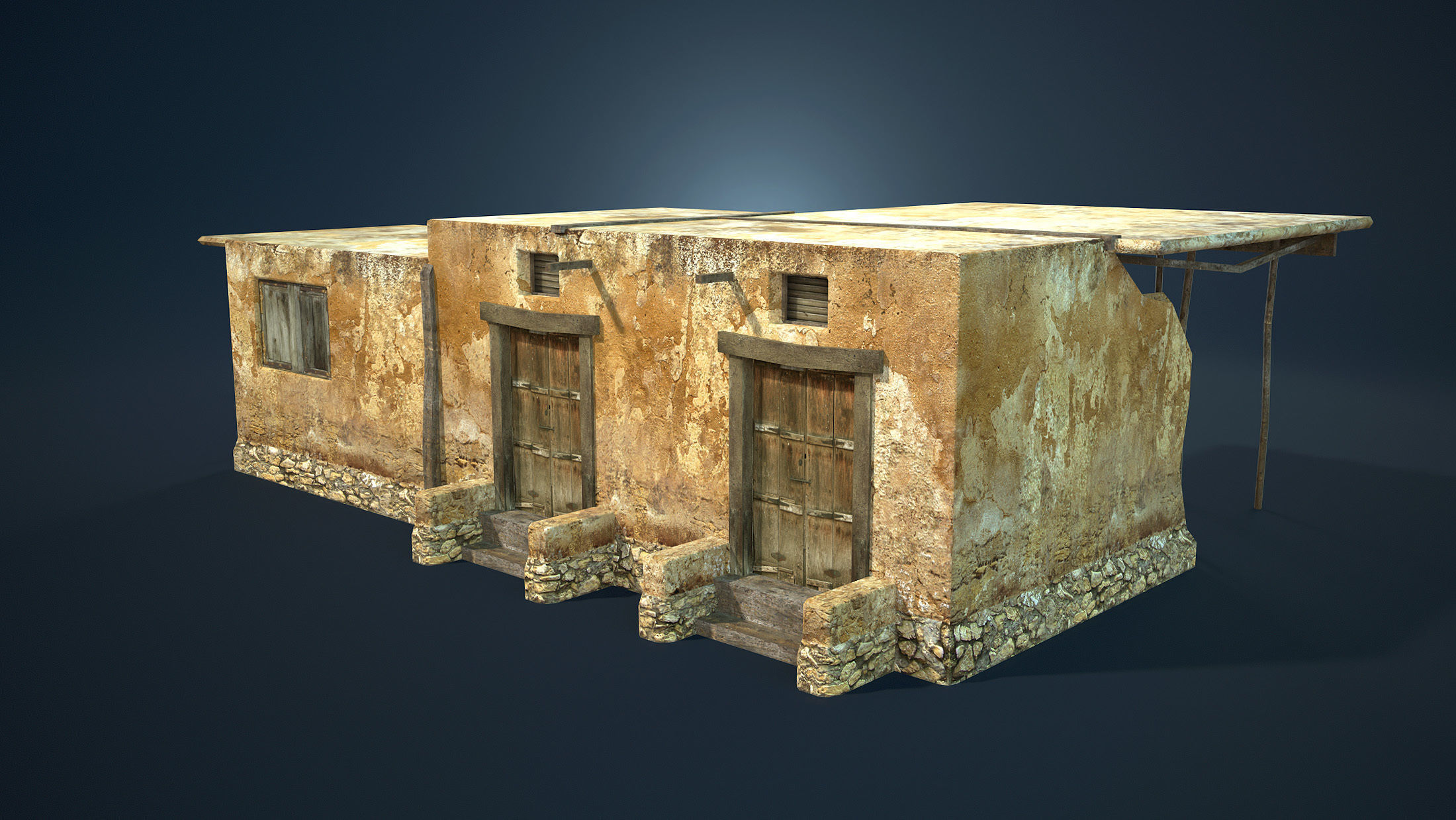 Arab Mountain Village Collection Low-poly 3D model_23