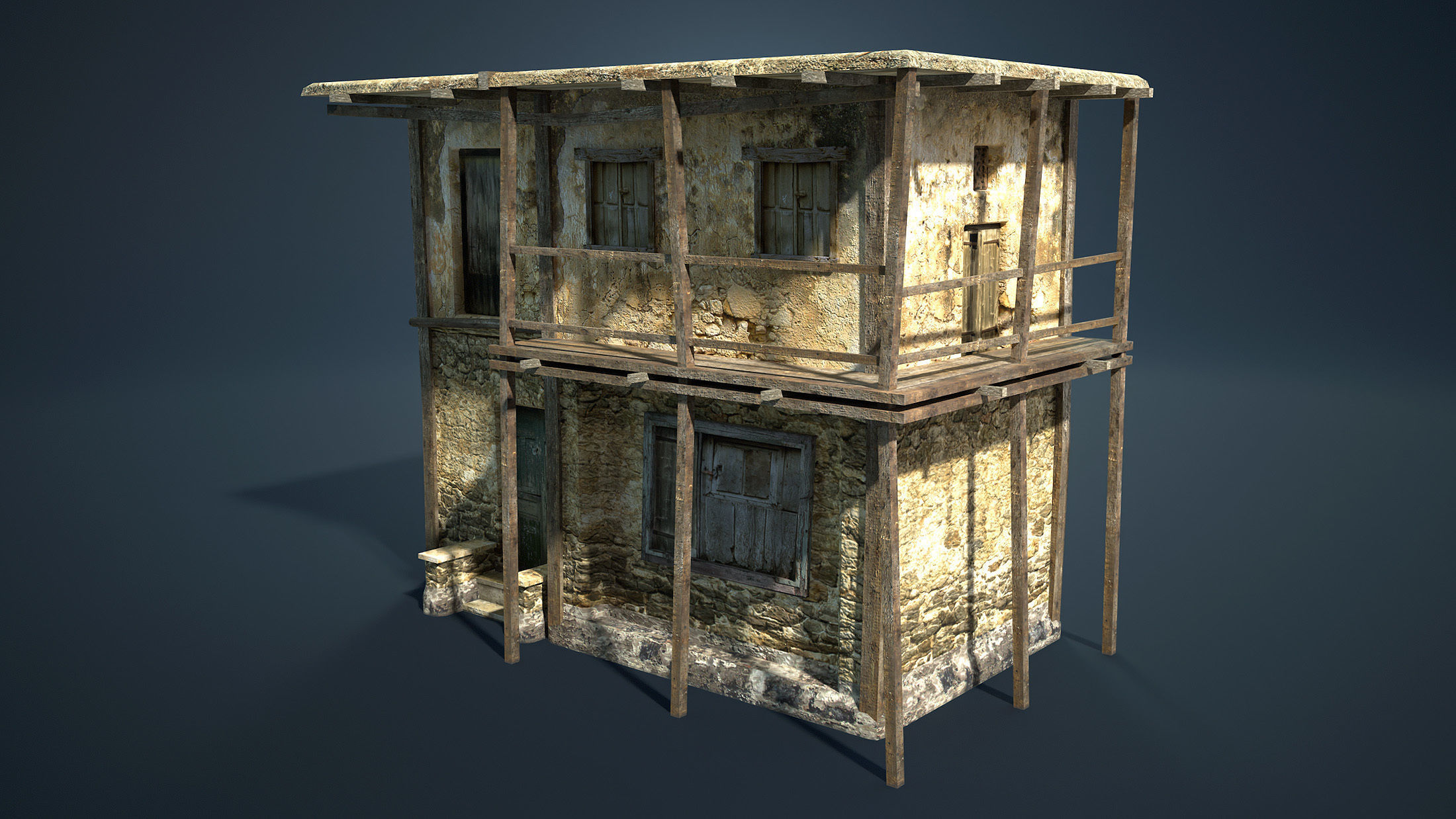 Arab Mountain Village Collection Low-poly 3D model_7