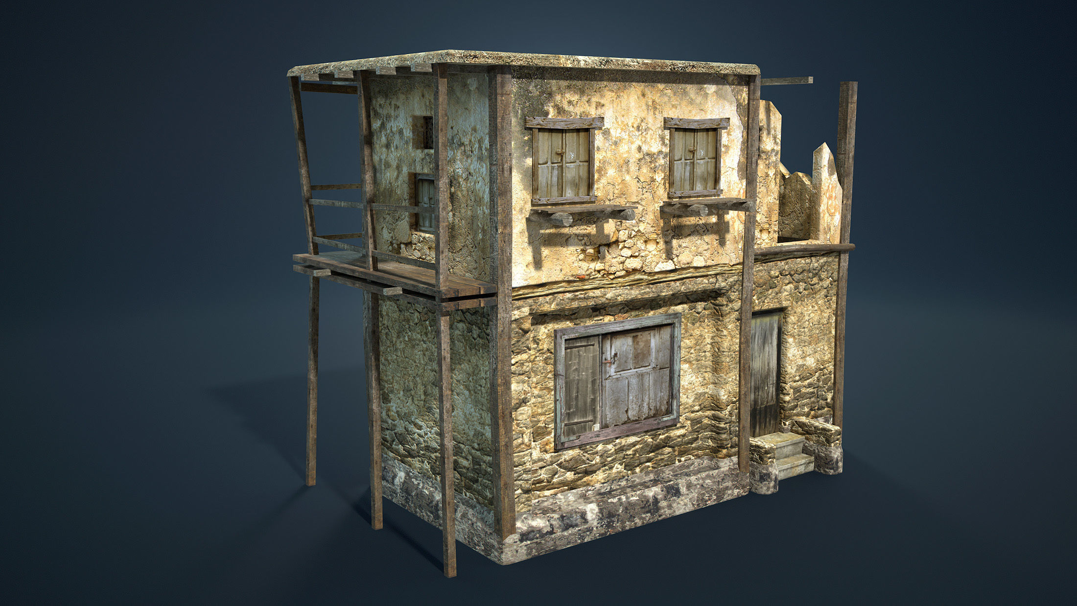 Arab Mountain Village Collection Low-poly 3D model_13