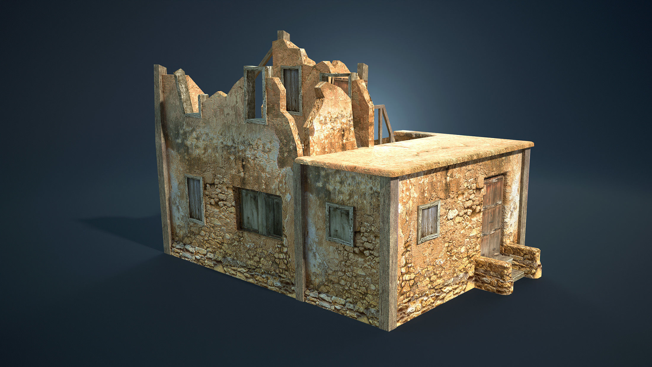 Arab Mountain Village Collection Low-poly 3D model_46