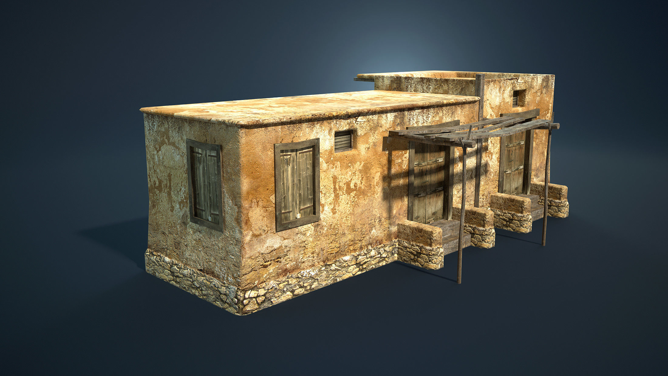 Arab Mountain Village Collection Low-poly 3D model_30