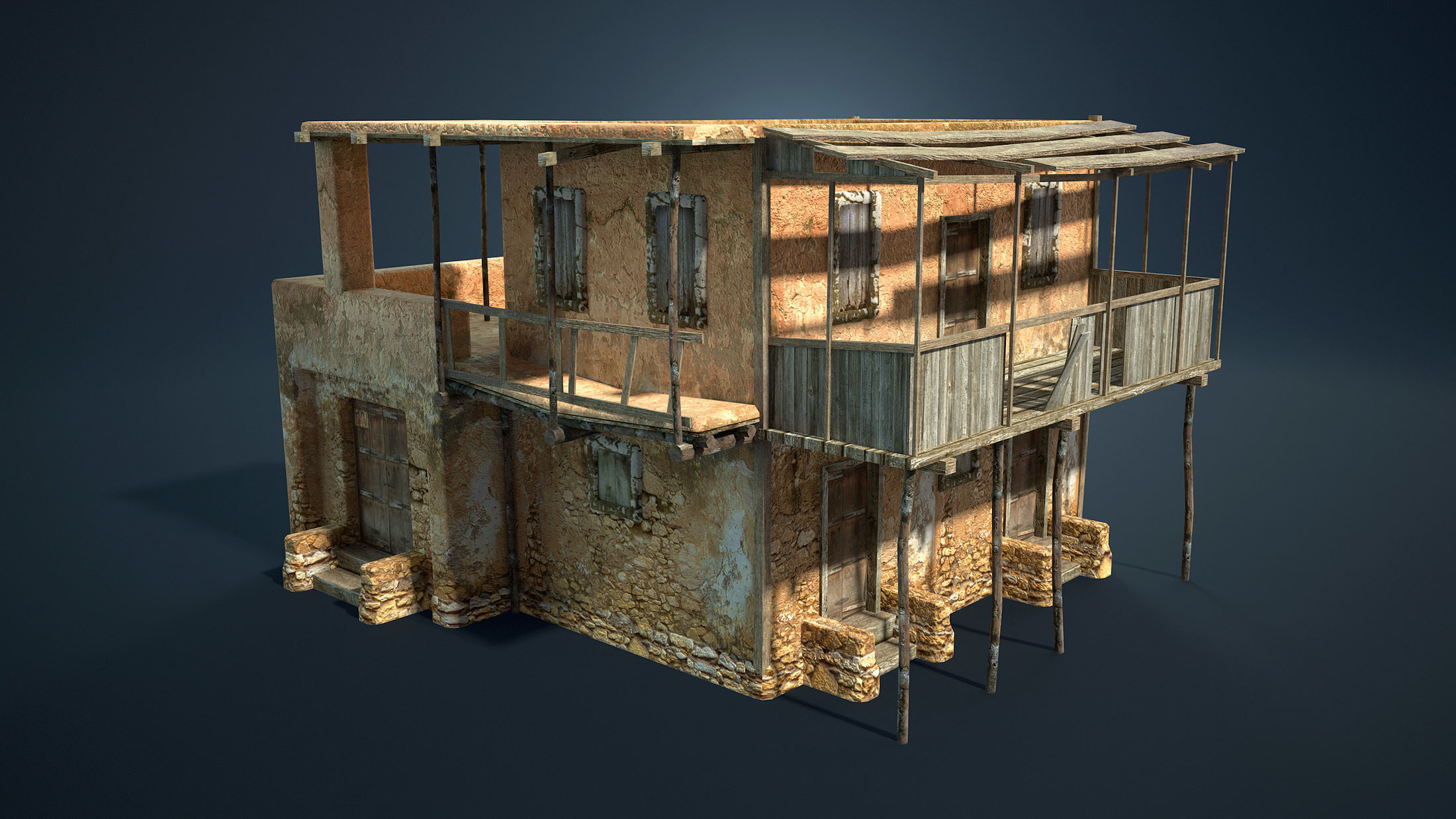 Arab Mountain Village Collection Low-poly 3D model_41