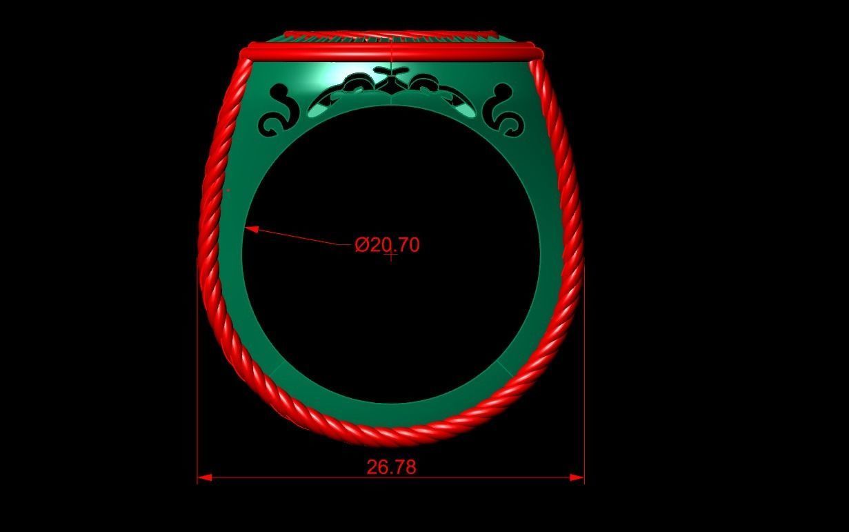 king ring for man  3D print model_4