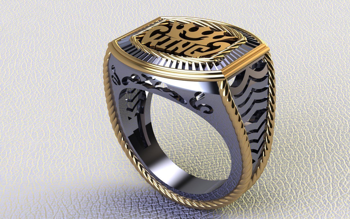 king ring for man  3D print model_1