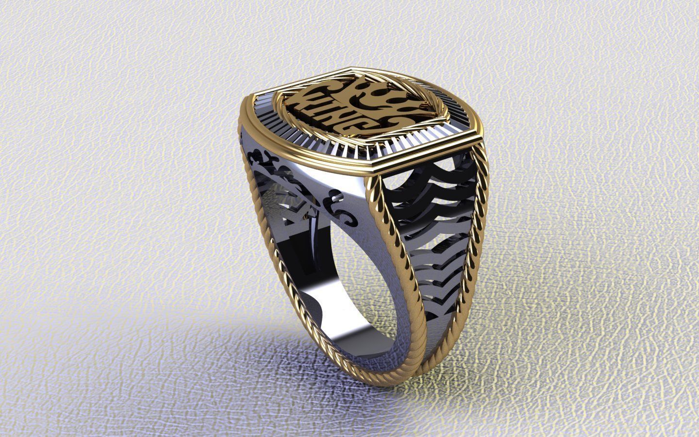 king ring for man  3D print model_2