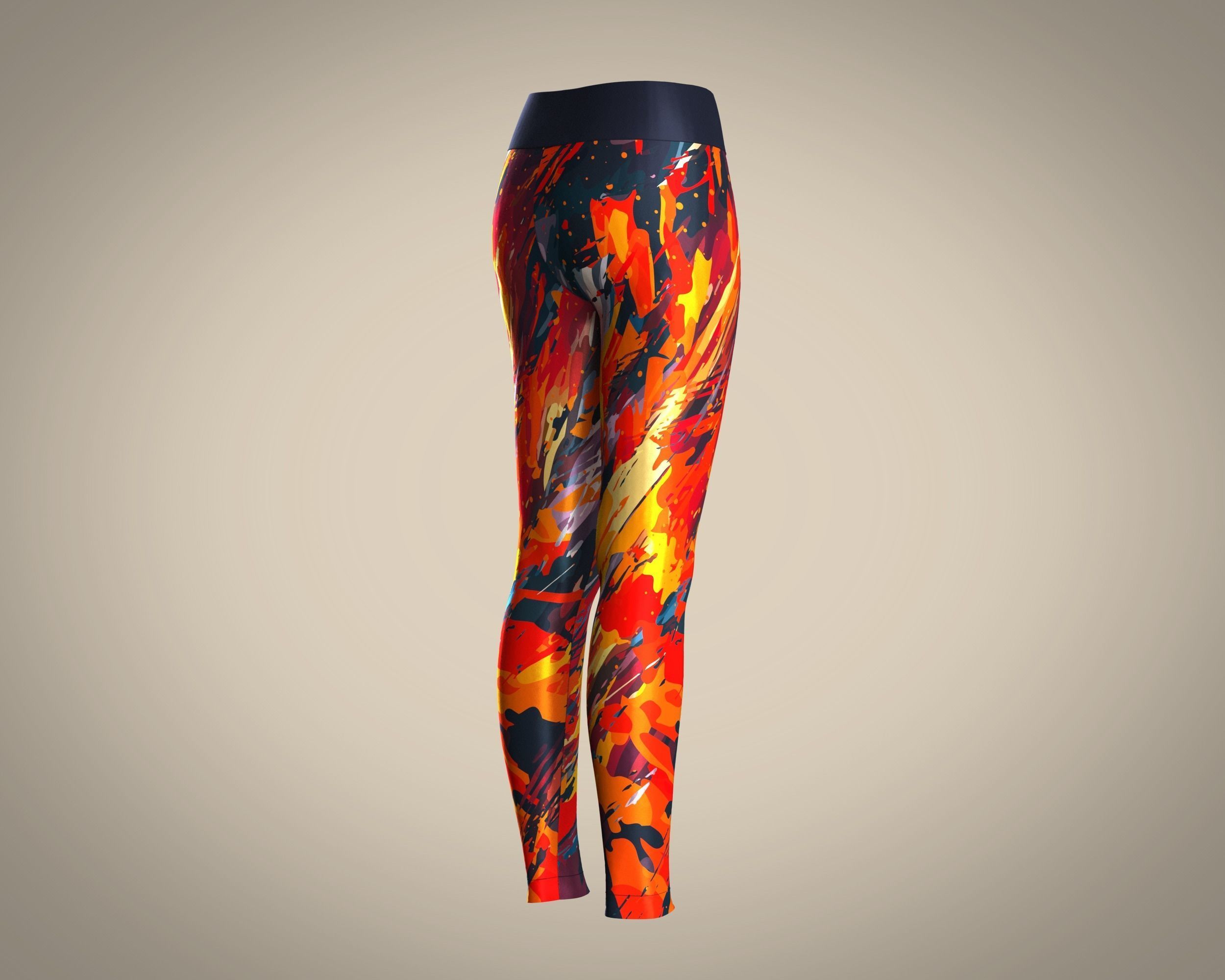 Girls Sports Leggings-sublimation Printed 3D model_3