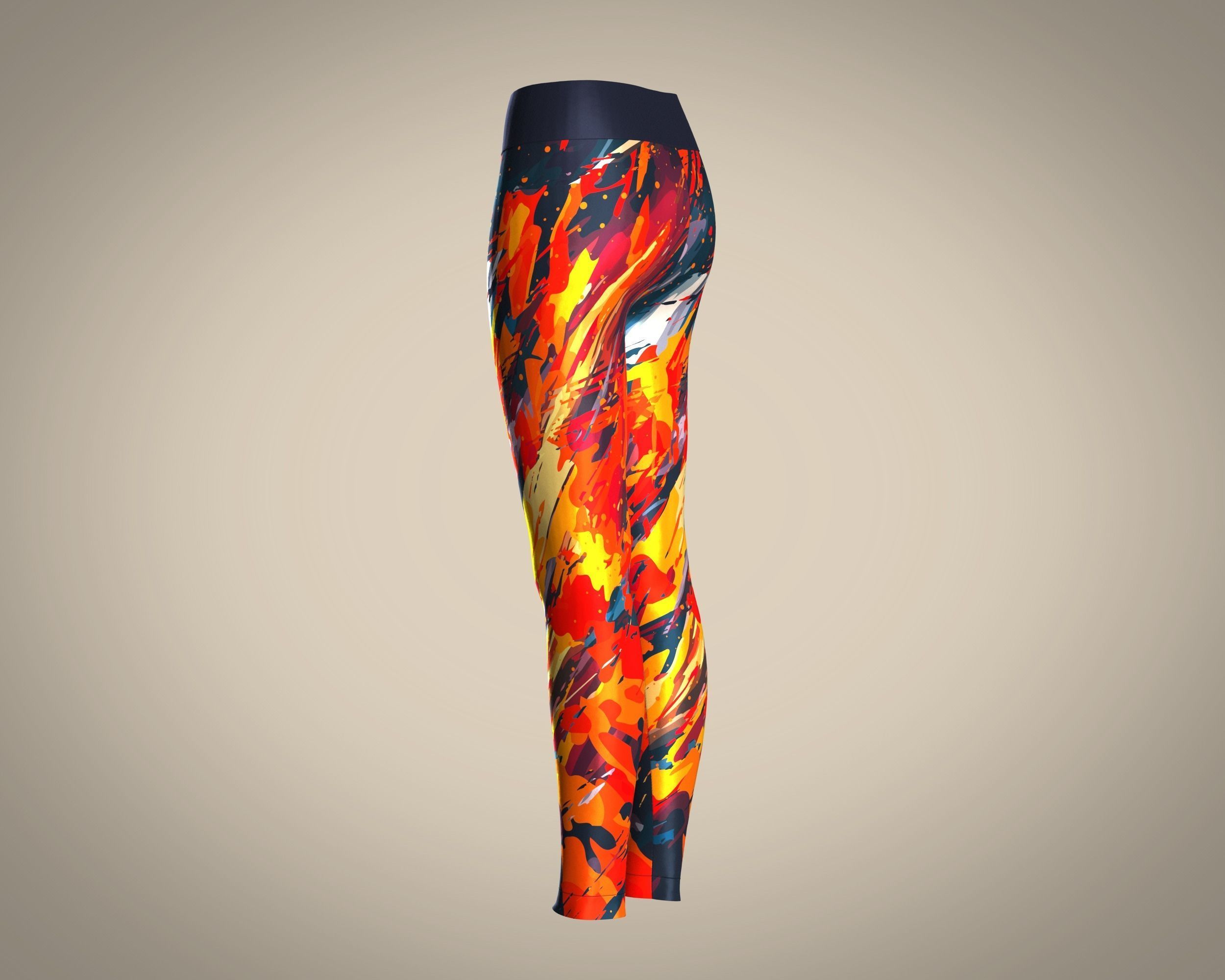 Girls Sports Leggings-sublimation Printed 3D model_5