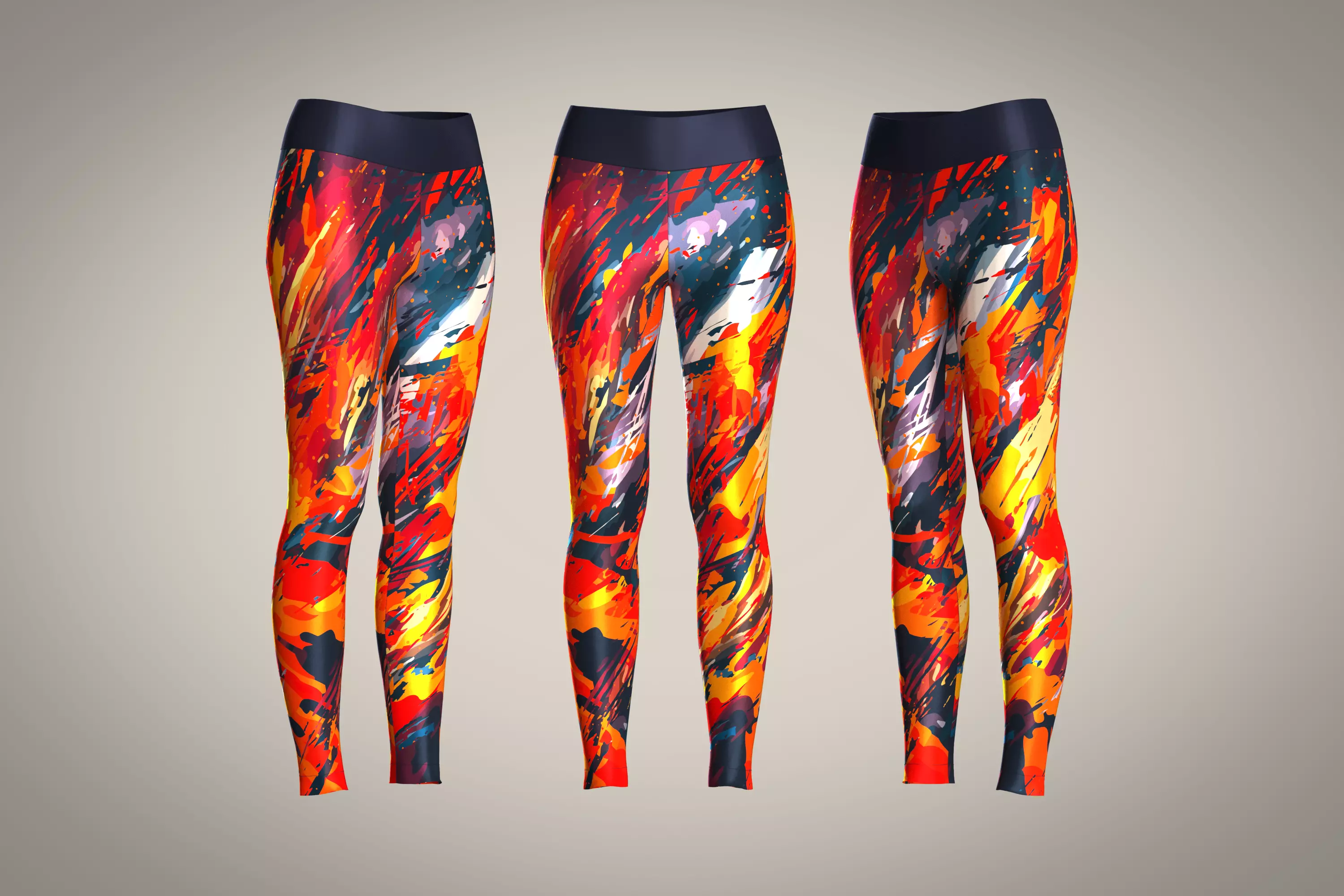 Girls Sports Leggings-sublimation Printed 3D model_0