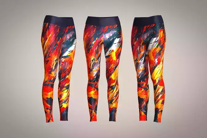 Girls Sports Leggings-sublimation Printed 3D model