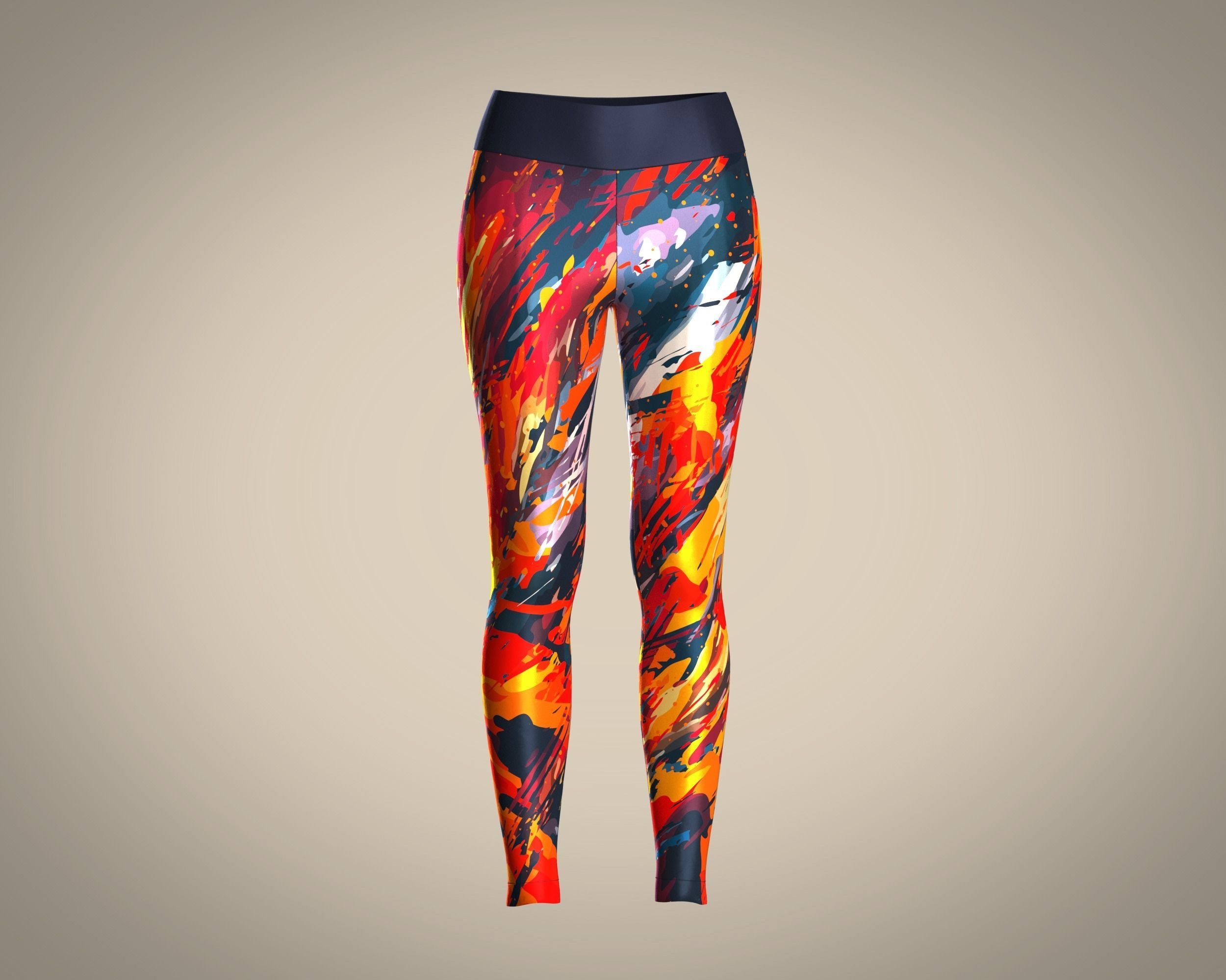 Girls Sports Leggings-sublimation Printed 3D model_1