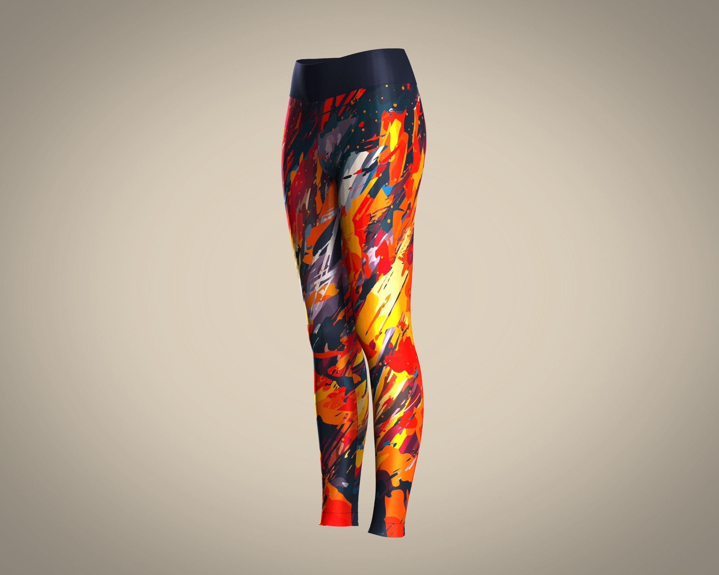 Girls Sports Leggings-sublimation Printed 3D model_6