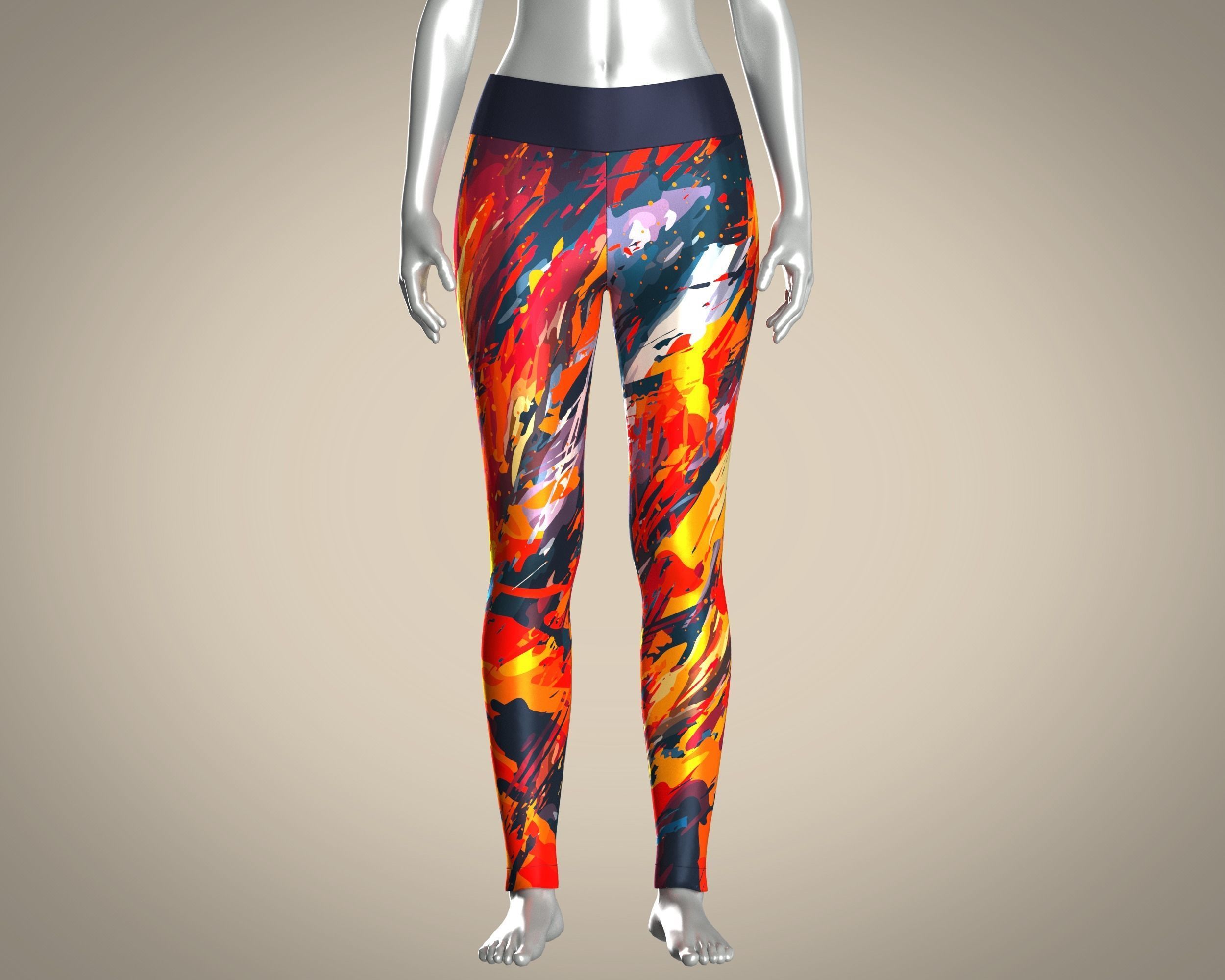 Girls Sports Leggings-sublimation Printed 3D model_7