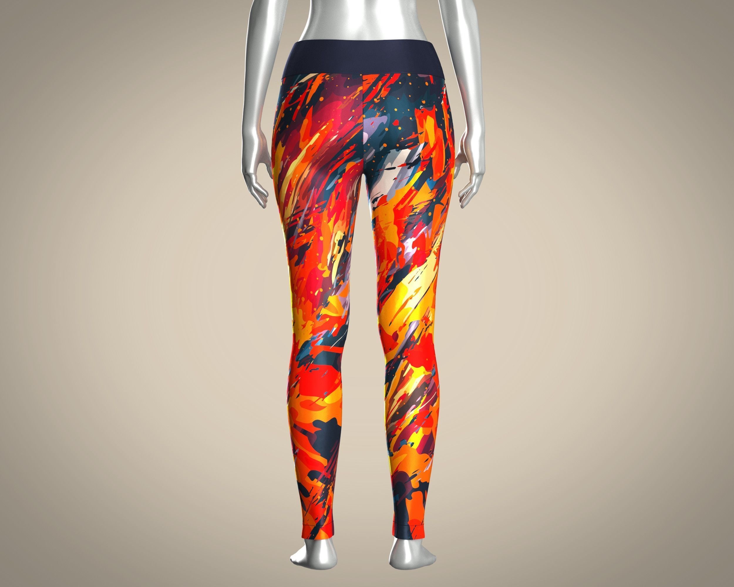 Girls Sports Leggings-sublimation Printed 3D model_9
