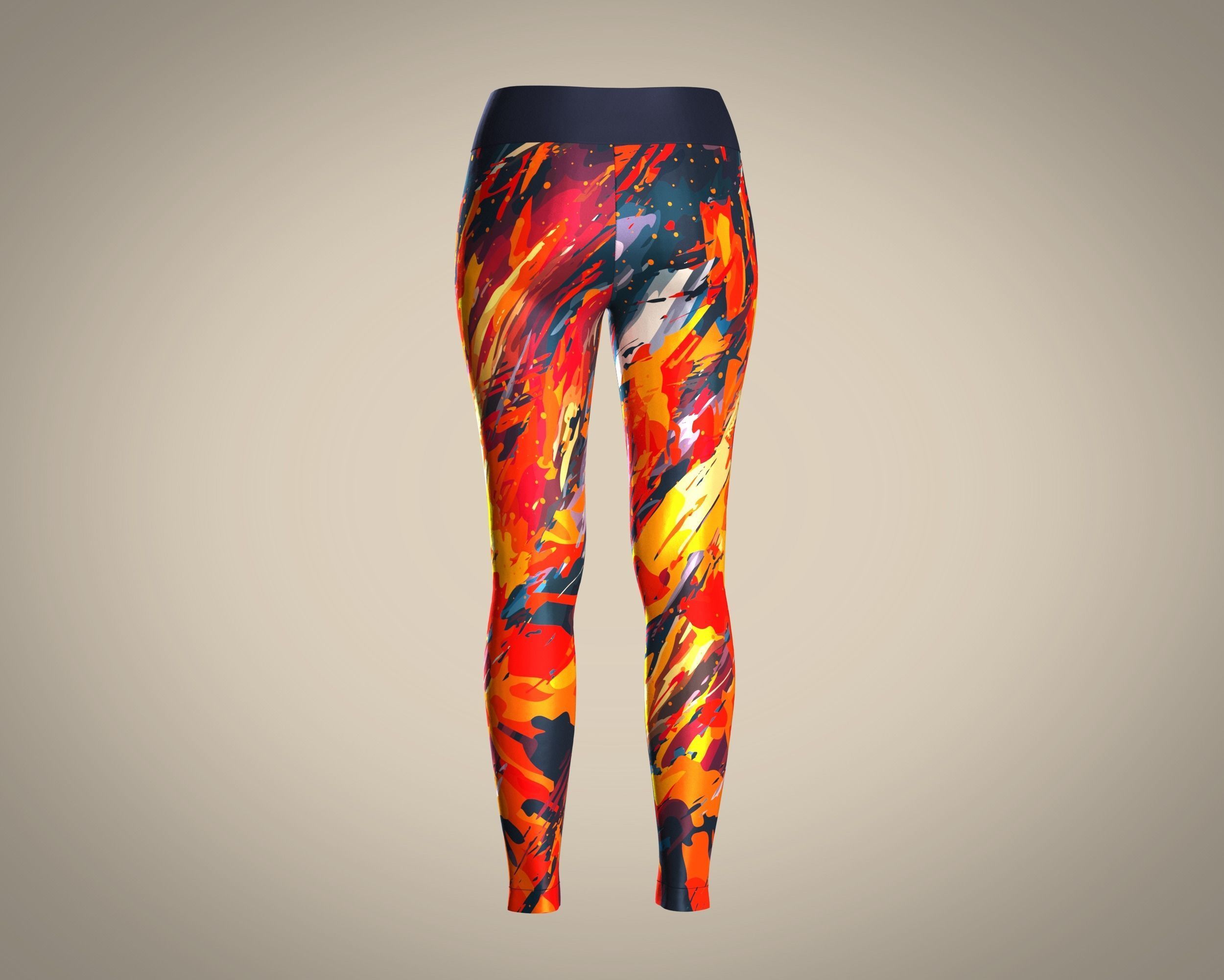 Girls Sports Leggings-sublimation Printed 3D model_4