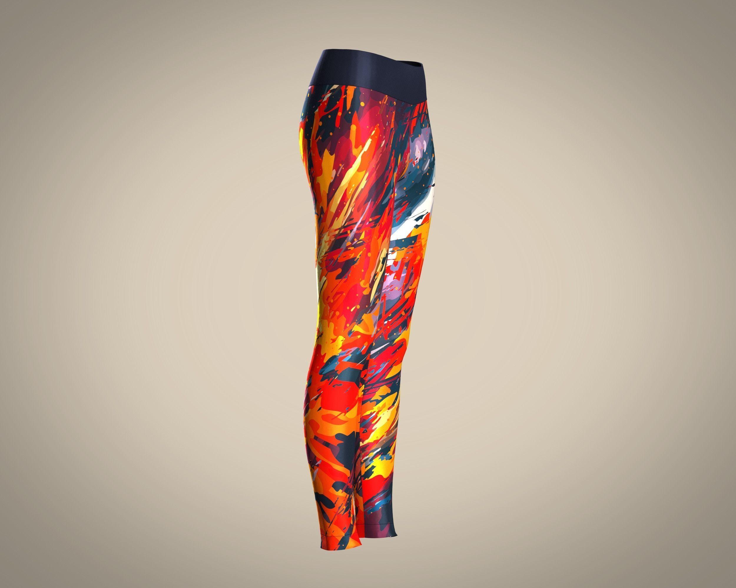 Girls Sports Leggings-sublimation Printed 3D model_2