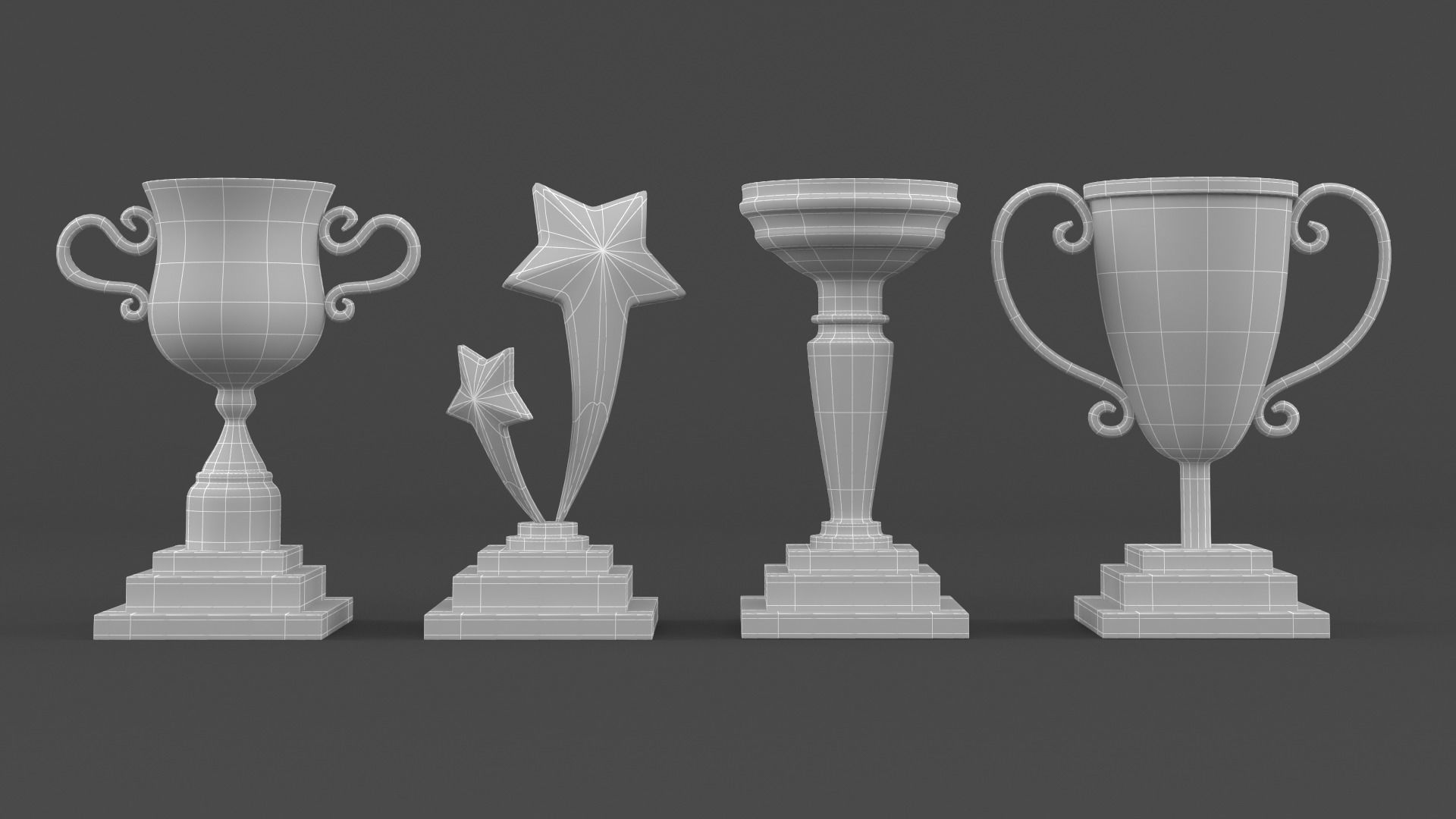 Trophy Cups 3D model_8