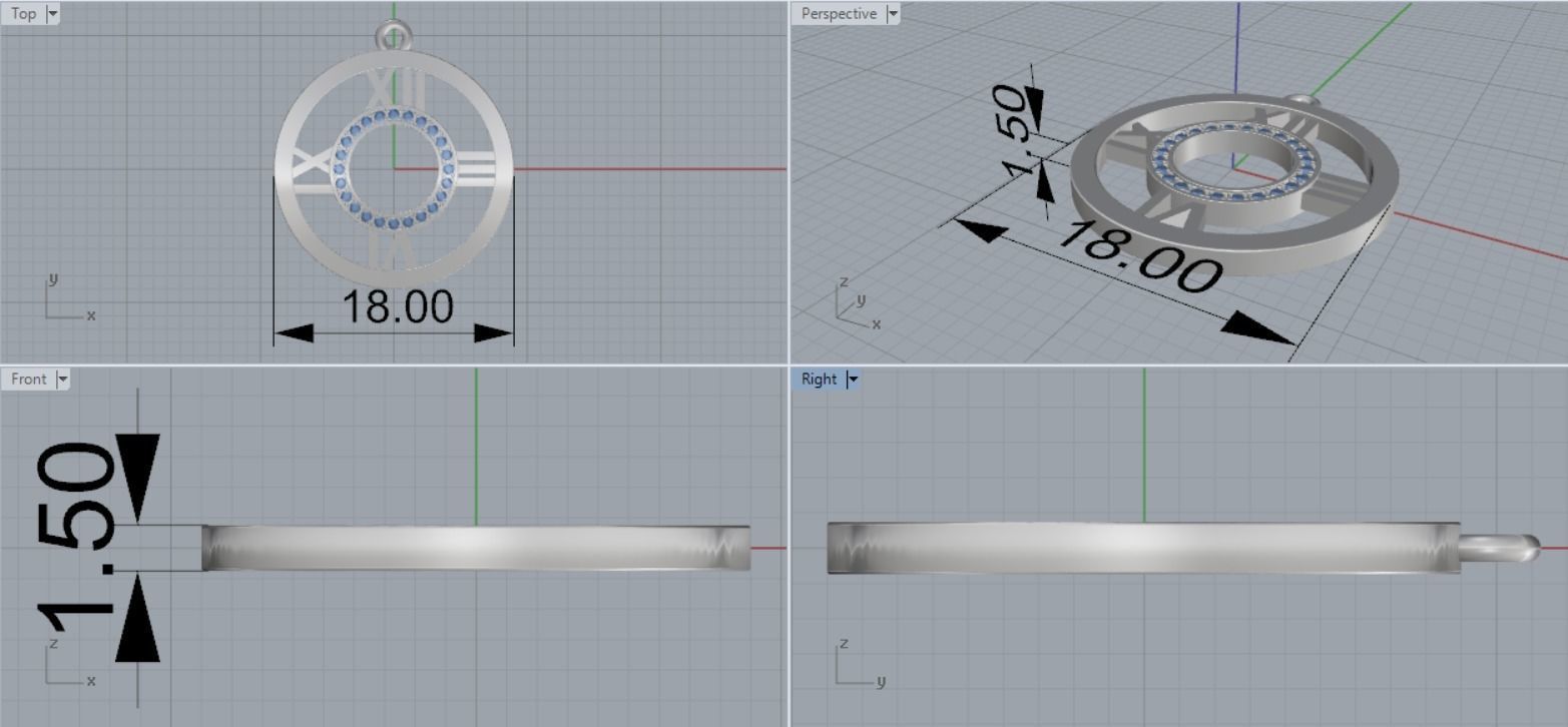 pendant watch 3D print model_4