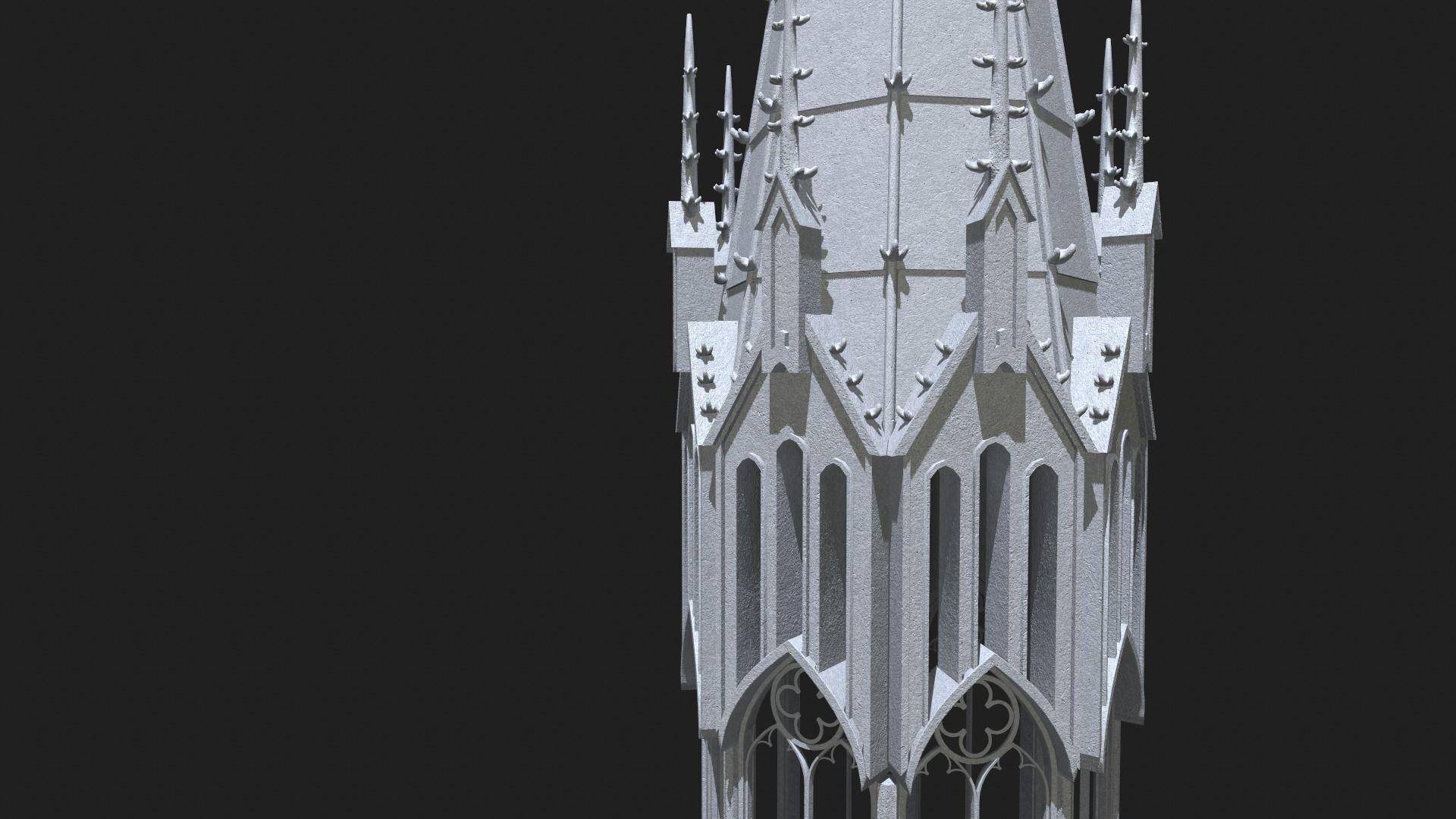 Gothic Tower Low-poly 3D model_10