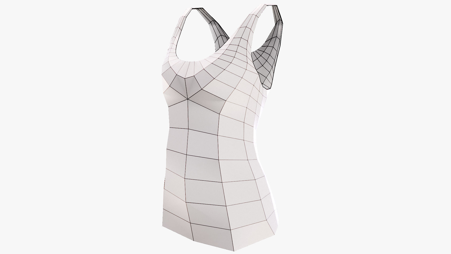 Tank top Low-poly 3D model_7