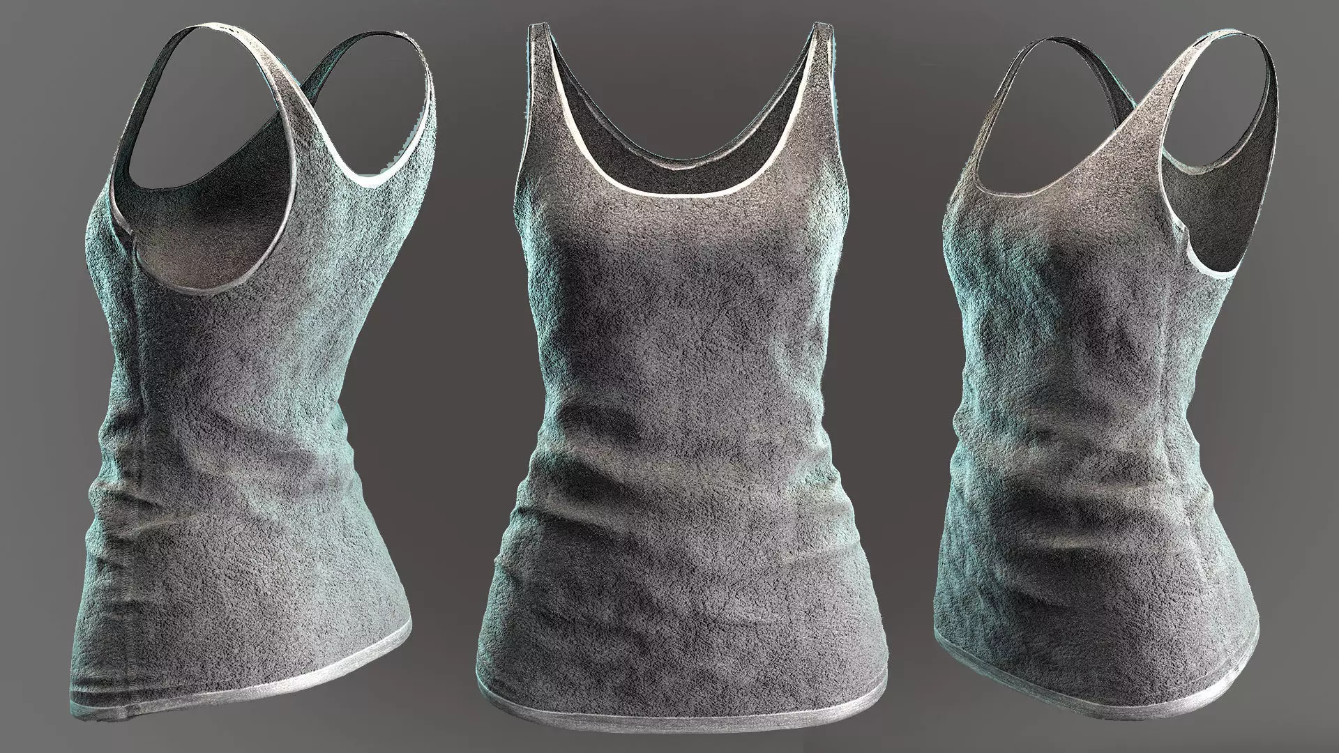 Tank top Low-poly 3D model_0