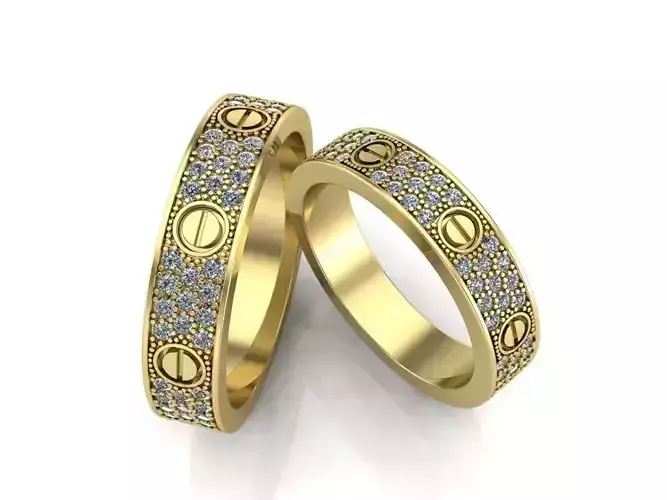 engagement ring bolt with stones 3D print model