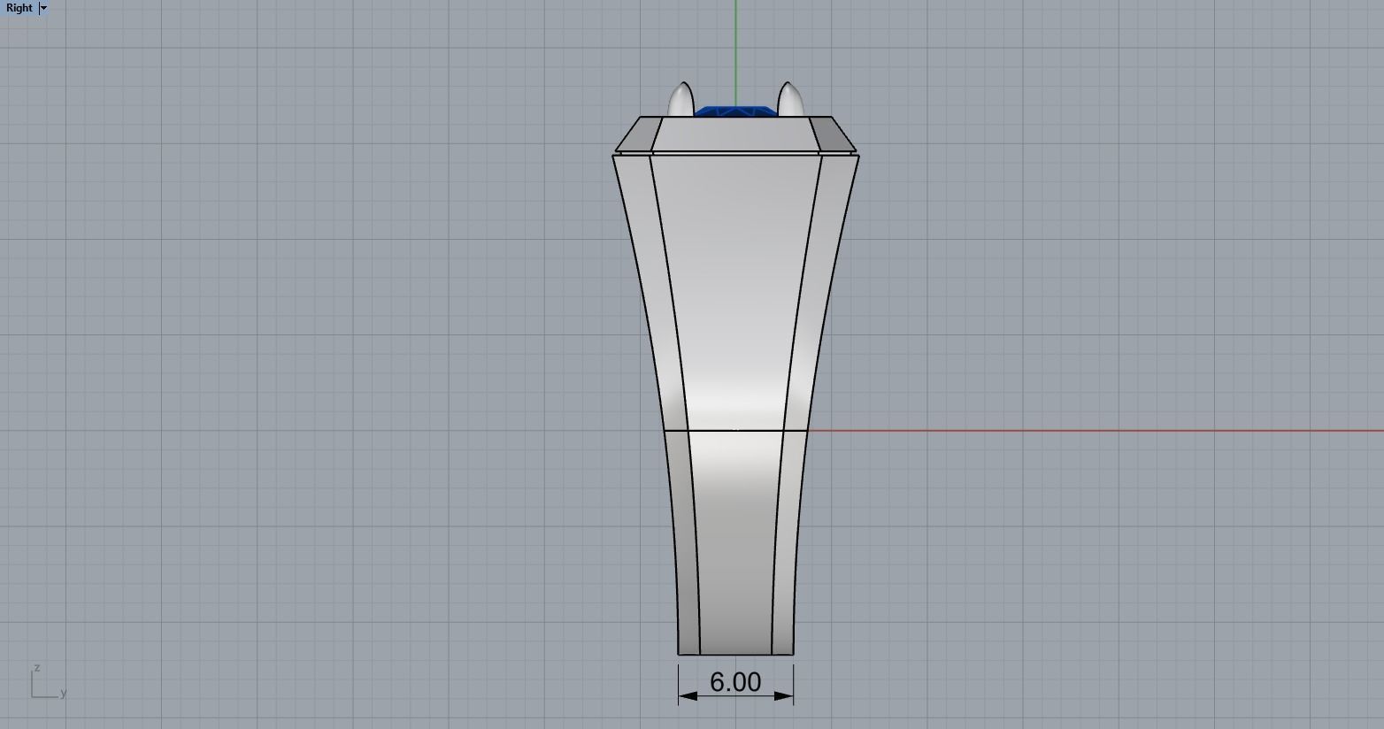 Cushion gem man signet ring model 481 3D print model_9