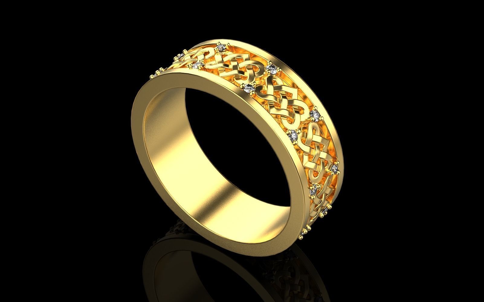 celtic knot ornament ring model 474 3D print model_21
