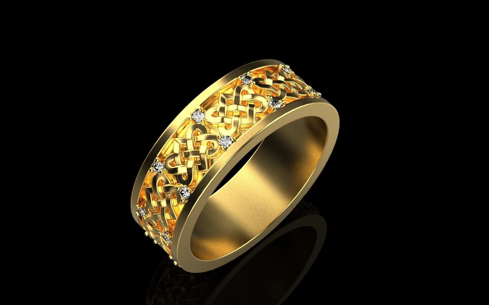 celtic knot ornament ring model 474 3D print model_1