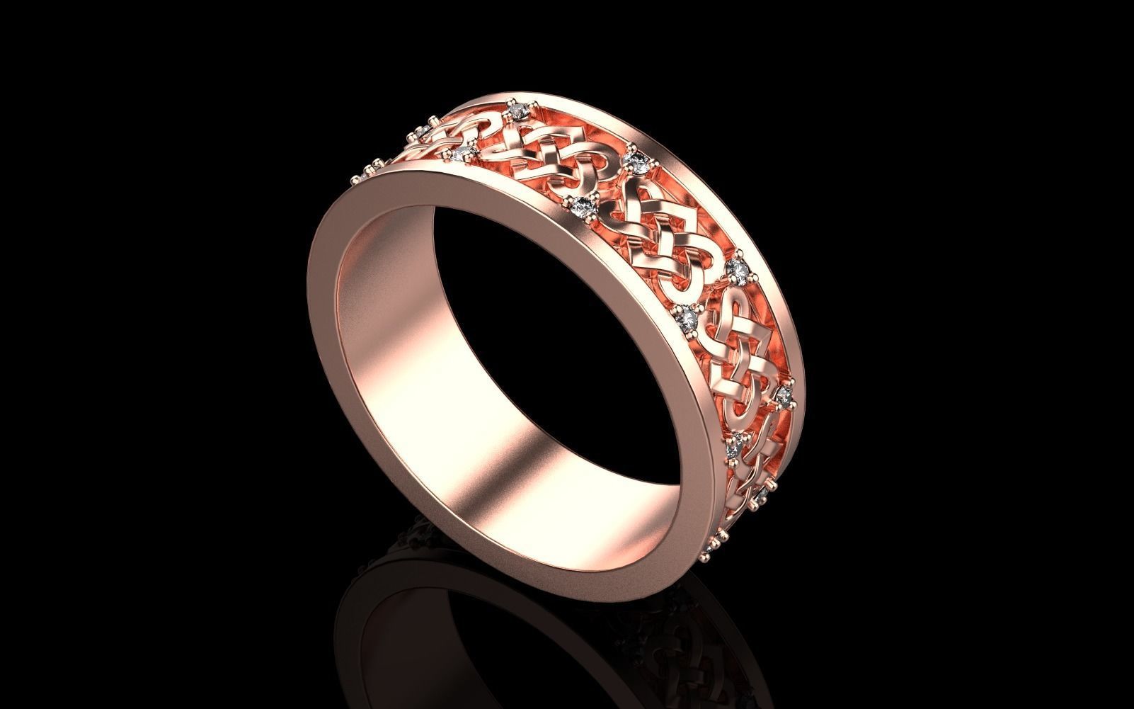 celtic knot ornament ring model 474 3D print model_2