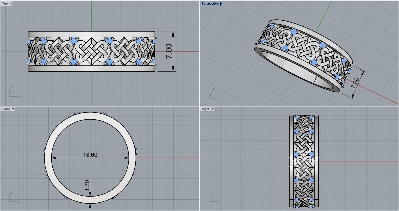 celtic knot ornament ring model 474 3D print model_3