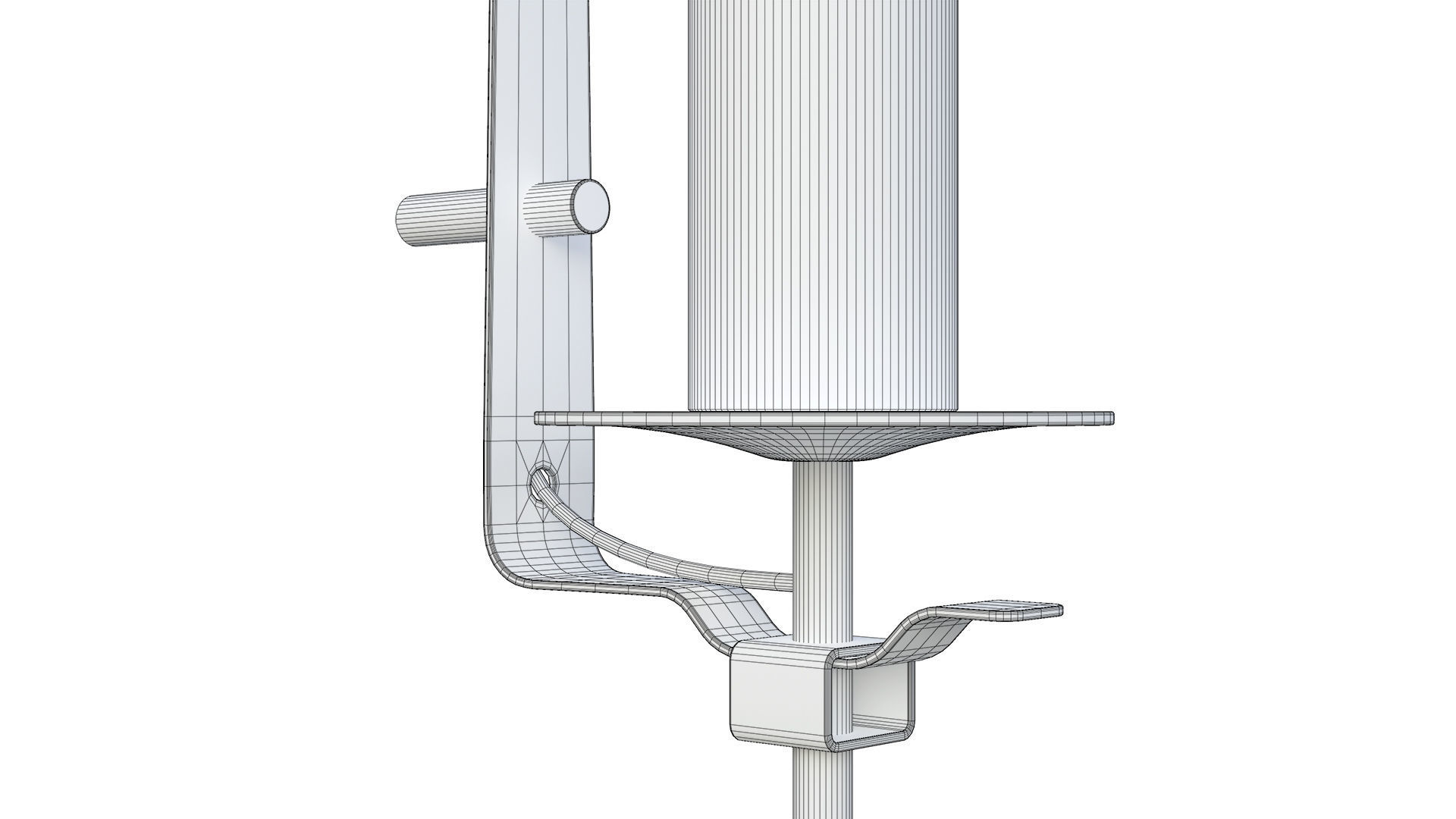 Modern Fluted Glass Wall Sconce 3D model_11