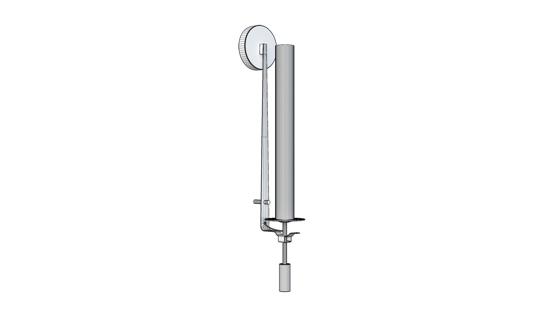 Modern Fluted Glass Wall Sconce 3D model_7
