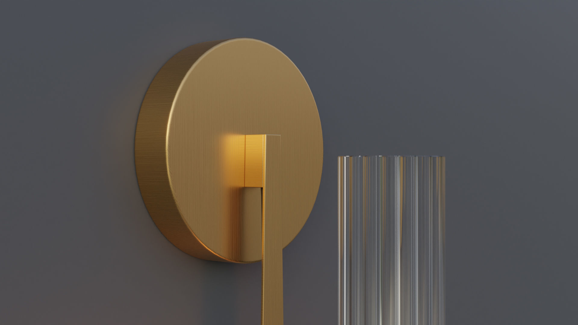 Modern Fluted Glass Wall Sconce 3D model_3