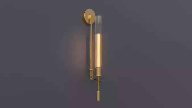 Modern Fluted Glass Wall Sconce 3D model