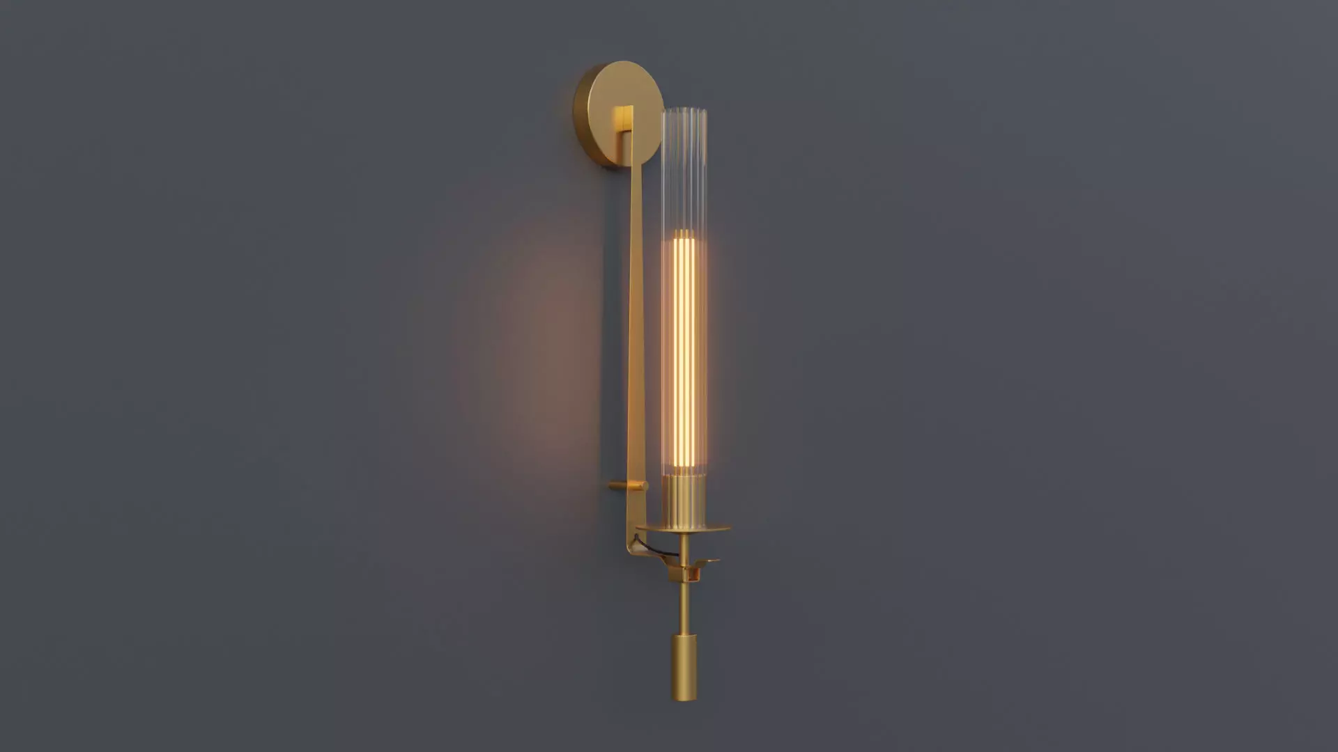 Modern Fluted Glass Wall Sconce 3D model_0