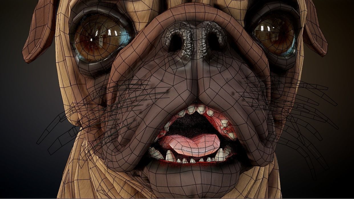 Pug low-poly Low-poly 3D model_13