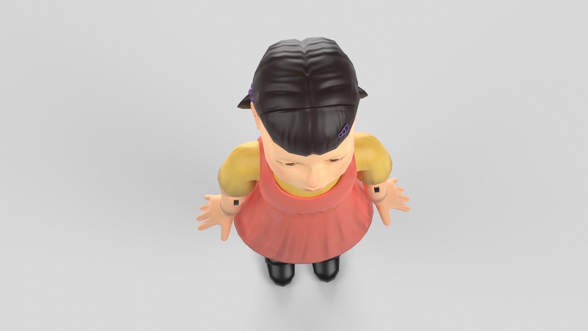 Squid Game Doll - rigged 3D model Low-poly 3D model_6