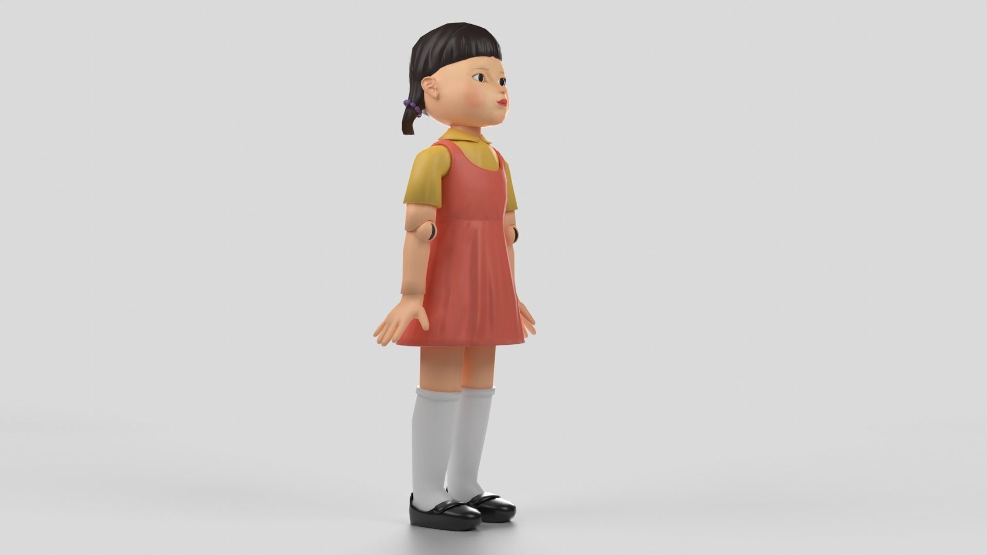 Squid Game Doll - rigged 3D model Low-poly 3D model_5