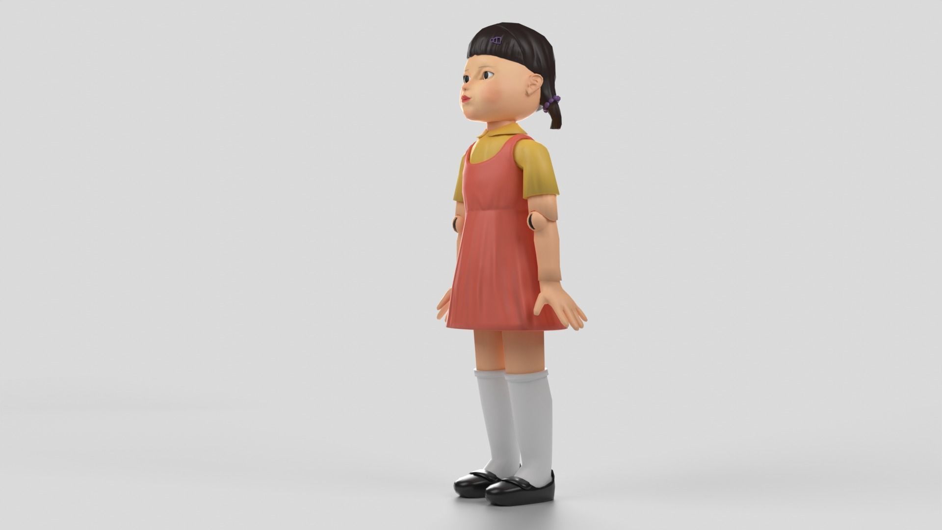 Squid Game Doll - rigged 3D model Low-poly 3D model_3