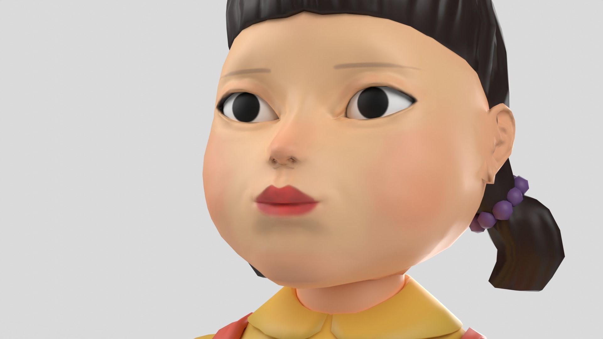 Squid Game Doll - rigged 3D model Low-poly 3D model_13