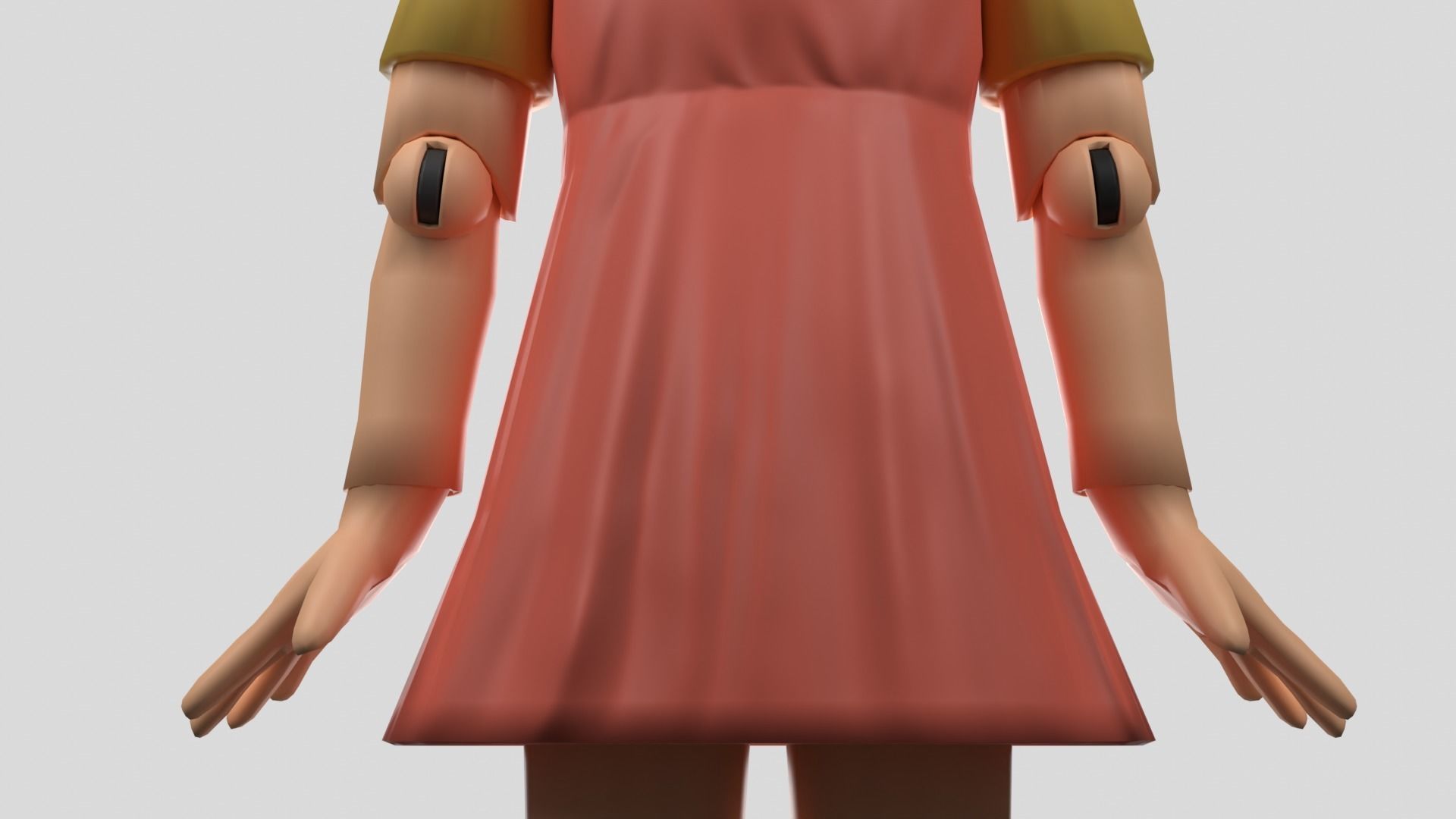 Squid Game Doll - rigged 3D model Low-poly 3D model_17