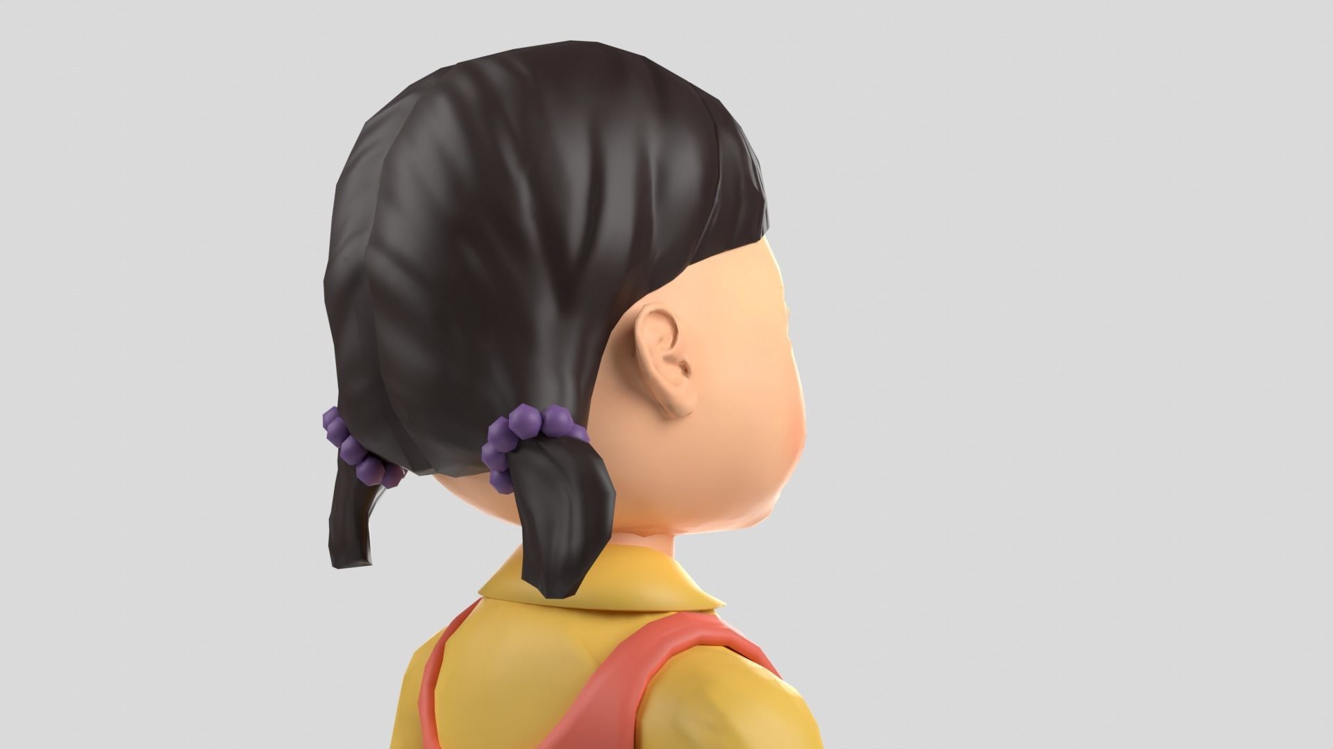 Squid Game Doll - rigged 3D model Low-poly 3D model_12