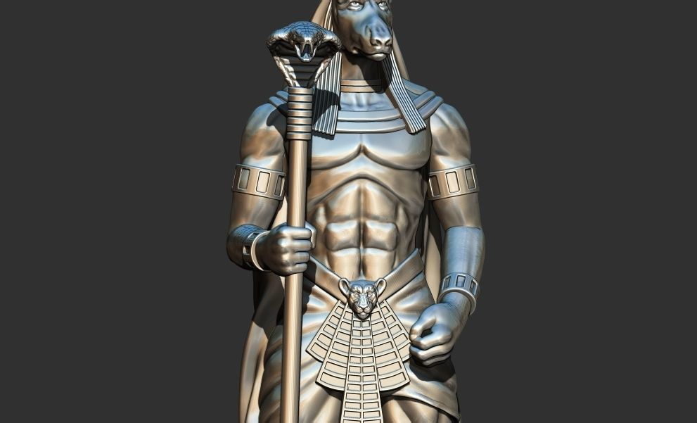 Anubis statue of egyptian god 3D print model 3D print model_8