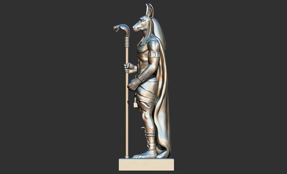 Anubis statue of egyptian god 3D print model 3D print model_2