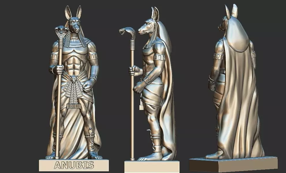 Anubis statue of egyptian god 3D print model 3D print model_0