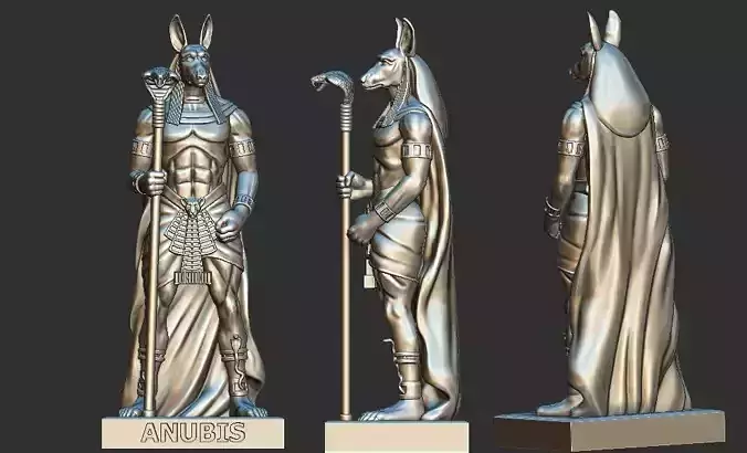 Anubis statue of egyptian god 3D print model 3D print model