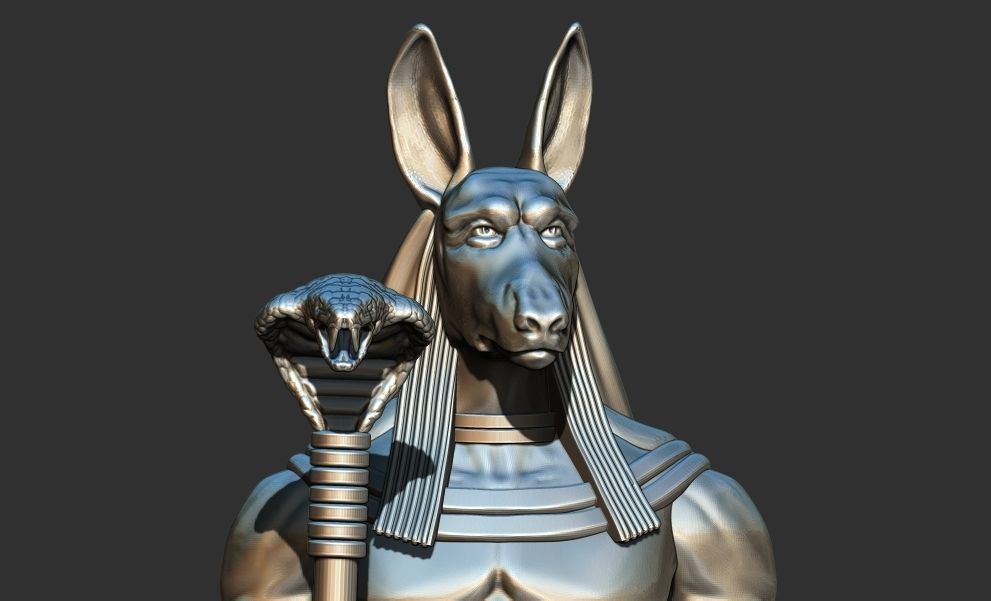 Anubis statue of egyptian god 3D print model 3D print model_6