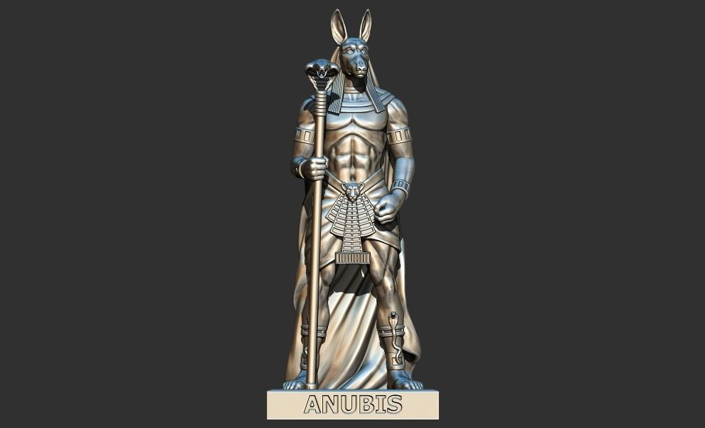 Anubis statue of egyptian god 3D print model 3D print model_1